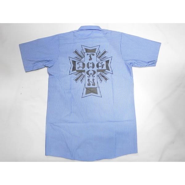 DOGTOWN ドッグタウン REDKAP ストライプ ワークシャツ ブルー 