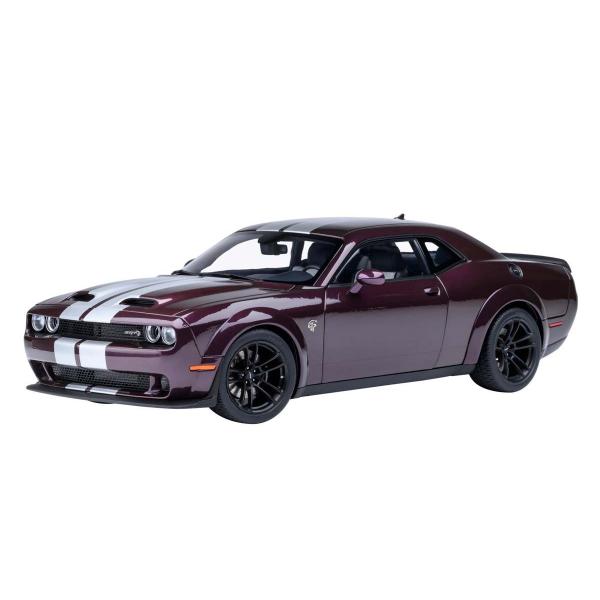 オートアート 1/ 18 ダッジ チャレンジャー SRT ジェイルブレイク 2022 (メタリック・パープル/ シルバー・ストライプ＜HELLRAISIN＞)(71762)ミニカー 返品種別B