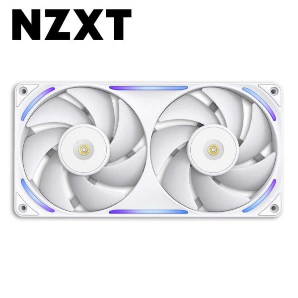 NZXT - NZXT-F240X Performance Fan - 240mm Single-Frame Case Fan w/ 2 x 120mm PWM RGB Computer Case Fans with LCP Frame & Blades - White