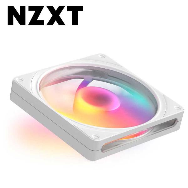 NZXT - F140 RGB Fan - 140mm PWM RGB Computer Case Fan with 8-LED Lighting - White