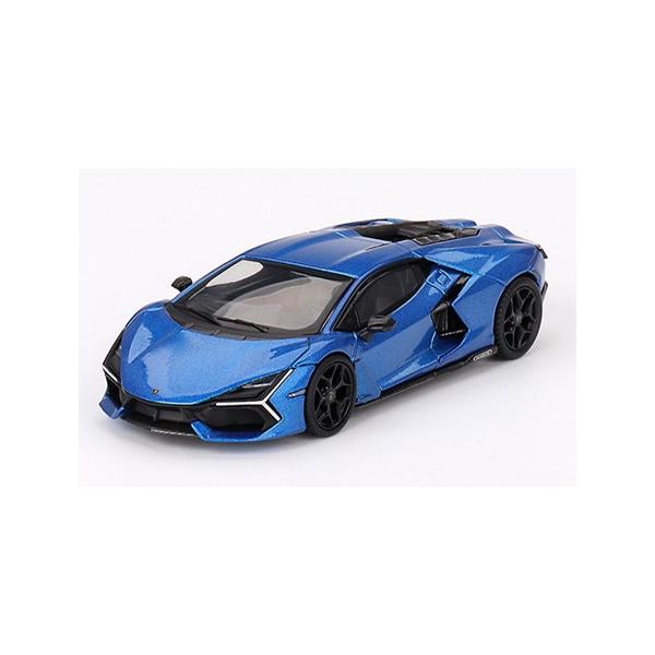 在庫状況：お取り寄せ/お届け：約2週間/2024年10月 発売/※画像はイメージです。実際の商品とは異なる場合がございます。MINI-GT 1/64 ランボルギーニ レヴエルト ブルーエレオス(左ハンドル) です。