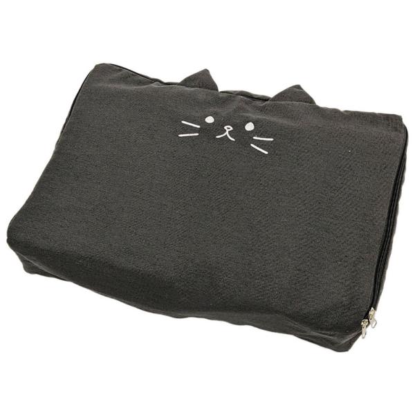 在庫状況：お取り寄せ/7日〜10日で出荷/◆家電が可愛い猫のインテリアに変身する猫家電カバー◆カセットボンベも一緒に収納できるカセットコンロカバー◆カセットコンロをしっかり保護するクッションと固定ベルト付き/[NKCCCBK]