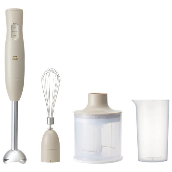 在庫状況：在庫あり/2025年03月 発売/◆つぶす・混ぜる・刻む・砕く・泡立てる、1台5役のハンドブレンダーがさらにつかいやすく!◆電子レンジ対応のチョッパーボトルとブレンダーカップが付属◆スリム＆コンパクトなデザイン/[BOE140GRG]