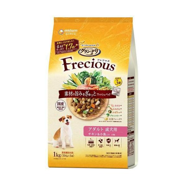 他サイト： グラン・デリ フレシャス アダルト成犬用 チキン＆小魚入り 1kg ユニ・チャーム 返品種別Bの商品画像