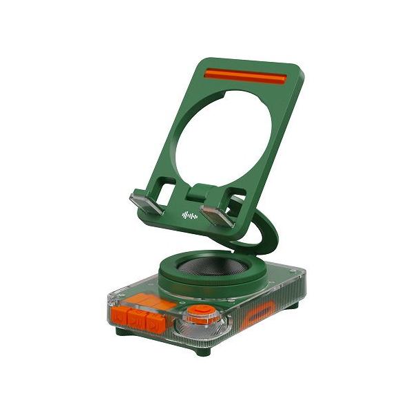 在庫状況：お取り寄せ/2025年12月 発売/◆あければスマホスタンド用スピーカーに、閉じればポータブルスピーカーに変形!◆リチウム充電池内蔵・LEDライト搭載◆Bluetoothバージョン：5.3◆連続使用時間目安：約3.5時間(音量約7...