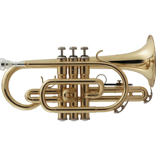 在庫状況：お取り寄せ/お届け：約2週間/◆コルネットは構造や音色がトランペットと似ていて、よく通る高音から主旋律を担当することが多い管楽器◆トランペットよりも管が1巻き多く巻かれており、その分本体が小振りとなっているため、体の小さなお子様に...