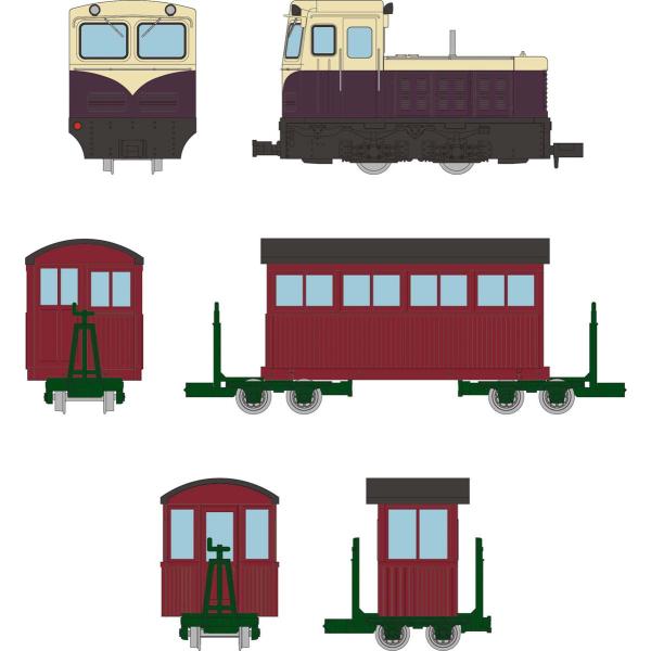 トミーテック (HOナロー) 鉄道コレクション ナローゲージ80 木曽森林鉄道タイプ ディーゼル機関車＋客車＋制動車 3両セット 返品種別B