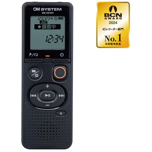 OMデジタルソリューションズ VN-551PC BLK ICレコーダー OM SYSTEM