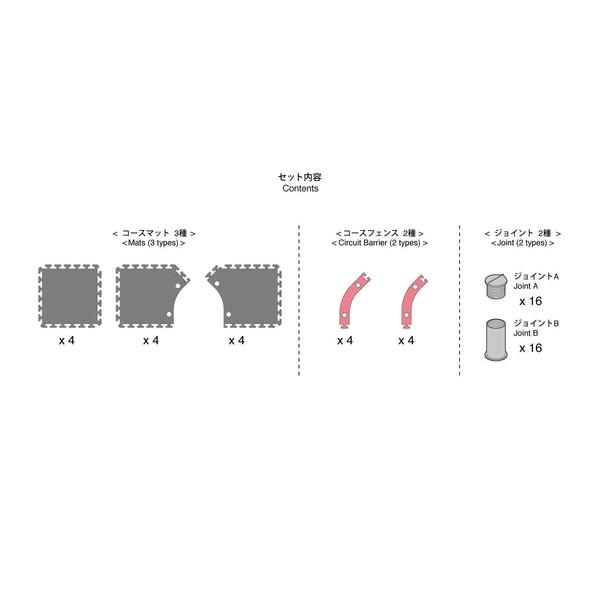 在庫状況：お取り寄せ/お届け：約2週間/2023年08月 発売/※画像はイメージです。実際の商品とは異なる場合がございます。京商 ミニッツグランプリサーキット30 ラージコーナー拡張セット(12pcs)です。