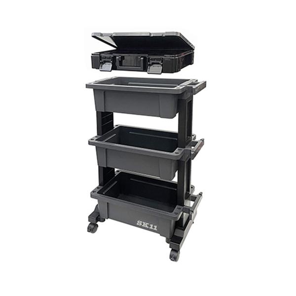 在庫状況：お取り寄せ/取引先在庫あり2日〜4日で出荷/◆3段ボックスで収納力バツグンです。◆トップにピッタリ重なるパーツストッカー付きで、小さなものの収納もまとめて解決します。◆ボックスのフチには便利なcm目盛り付きです。/[STWB490...