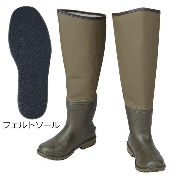 在庫状況：お取り寄せ/お届け：約2週間/2024年01月 発売/◆ベルトいらずのニーハイ丈ウェダー◆自立型の生地を採用し、ベルトがなくてもズレ落ちずブーツ感覚での着用が可能。◆後ろを低くカットすることで膝を曲げやすく疲れにくいので快適な釣り...