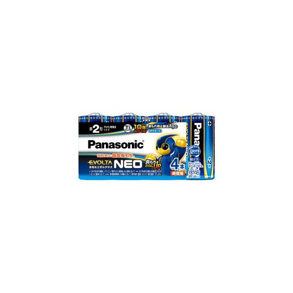 パナソニック　Panasonic　コジマ｜単2形4本 アルカリ乾電池 エボルタネオ　LR14NJ/4SW