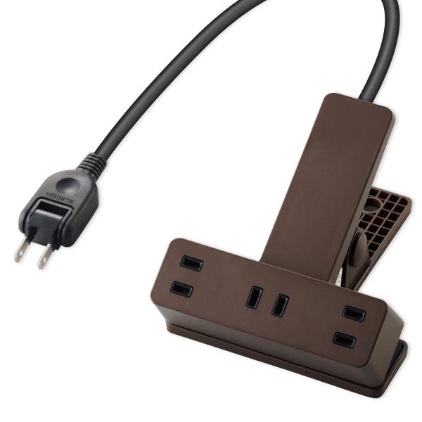 他サイト： エレコム シャッター雷ガード付クリップタップ(3個口・2.5m)ブラウン ELECOM T-KF03-2325BR 返品種別Aの商品画像