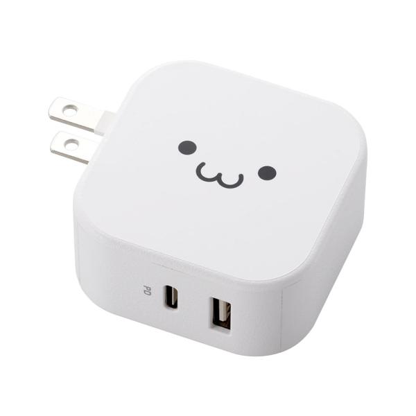 エレコム MPA-ACCP20WF  ホワイトフェイス USB コンセント 充電器 合計32W ( USB PD対応 ) Type-C×1 / USB-A×1