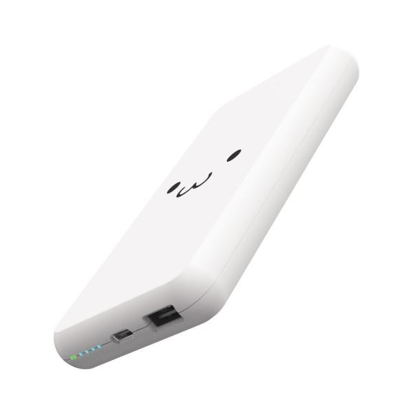 エレコム DE-C38-10000WF しろちゃん(ホワイトフェイス) モバイルバッテリー 大容量 10000mAh 15W 2台同時充電 出力2ポート