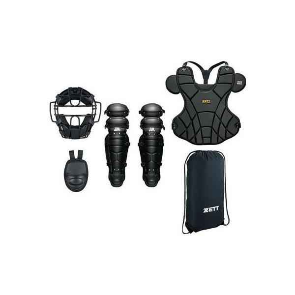 在庫状況：お取り寄せ/お届け：約2週間/◆マスク、スロートガード、プロテクター、レガースの軟式野球用キャッチャー防具セット。◆専用袋入りの軟式用4点セット。/[ZBL303SET1900]
