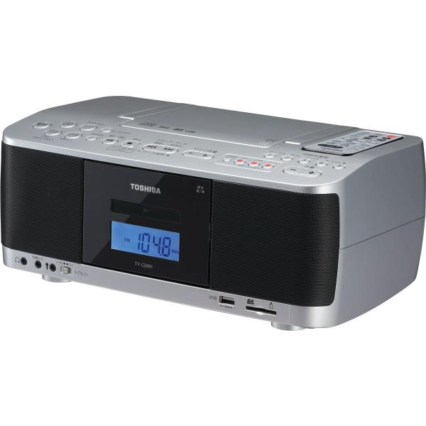 東芝 TOSHIBA CDラジオカセットレコーダー ワイドFM対応 シルバー TY-CDX91-S