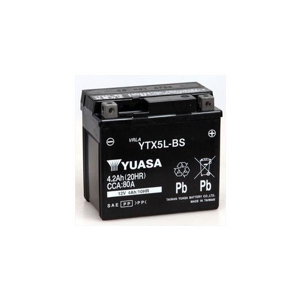 他サイト： 台湾ユアサ バイク用バッテリー(電解液注入・充電済)(他商品との同時購入不可) YTX5L-BS 返品種別Bの商品画像