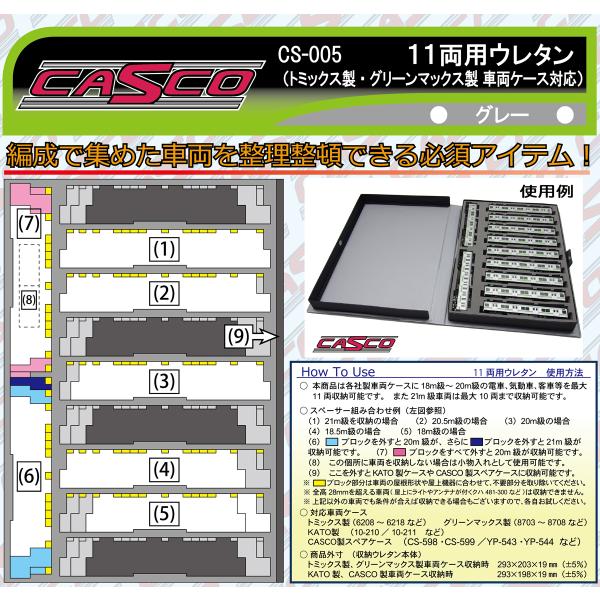 在庫状況：在庫あり/2025年03月 発売/※画像はイメージです。実際の商品とは異なる場合がございます。※ケースは含まれません。キャスコのNゲージ11両用ウレタン(硬質・グレー)です。旧品番YP-040
