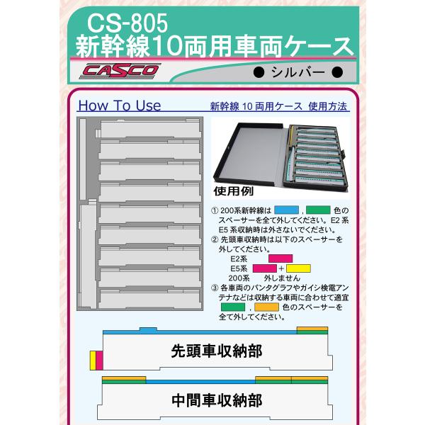 在庫状況：在庫あり/2024年08月 発売/※画像はイメージです。実際の商品とは異なる場合がございます。キャスコの新幹線10両用車両ケース(シルバー)です。