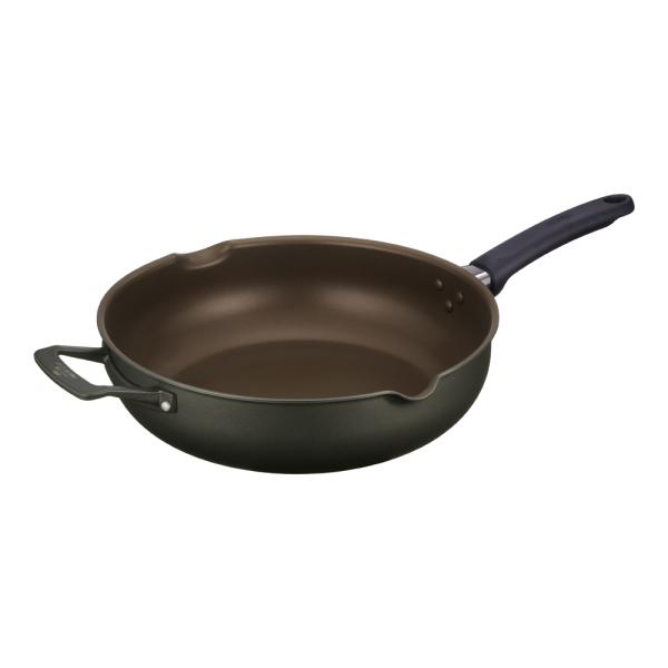 在庫状況：在庫あり/2023年08月 発売/◆注ぎ口と補助取っ手が付いたマルチパン◆ガス火専用◆補助取っ手付きで湯切りなどを行う時に持ちやすい！/[KFK030WGY]