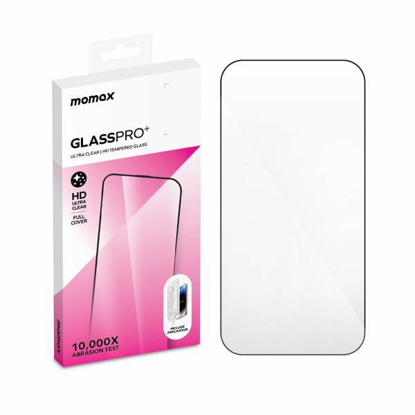 MOMAX iPhone 15 Pro用 GlassPro+ 液晶保護強化ガラスフィルム 全面