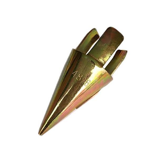 在庫状況：お取り寄せ/お届け：約1週間/※構造が圧着方式で引張強度が低いため、足場などでのご使用はできませんのでご注意下さい。◆単管パイプの先端に取り付ける部品です。◆ヘッドと先端(ミサイル)を取り付けるだけで打ち込み作業が楽に進みます。◆...