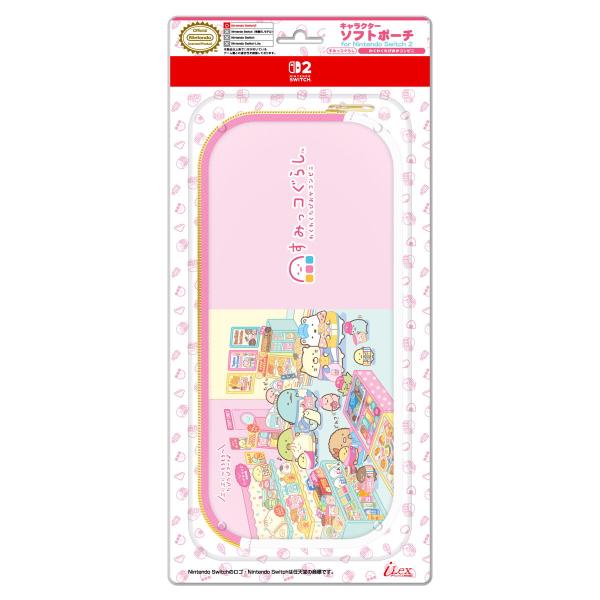 アイレックス キャラクターソフトポーチ for Nintendo Switch2 すみっコぐらし わくわくたぴおかコンビニ 返品種別B