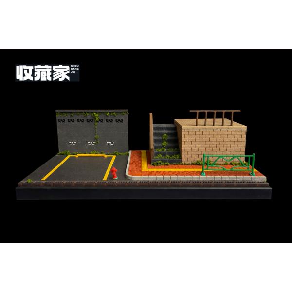 収蔵家 1/ 64 都市情景 駐車場と階段 クリアケース付(SCJ82006