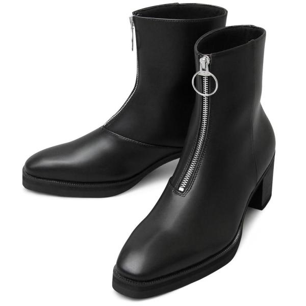 glabella(グラベラ) glabella Front Zip Heel Boots(BLACK Sサイズ(25.0-25.5cm)) 返品種別A