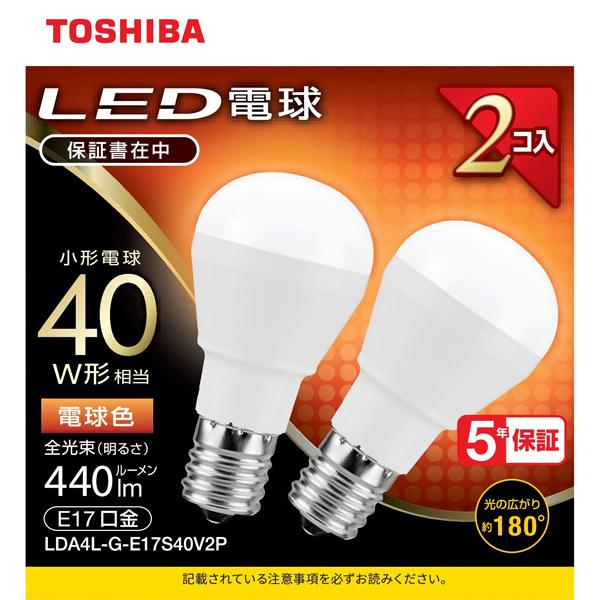 東芝 LED電球 E17型 40W相当 26 個セット TOSHIBA 東芝 LED小型電球 E17 40W形相当 電球色 配光角180