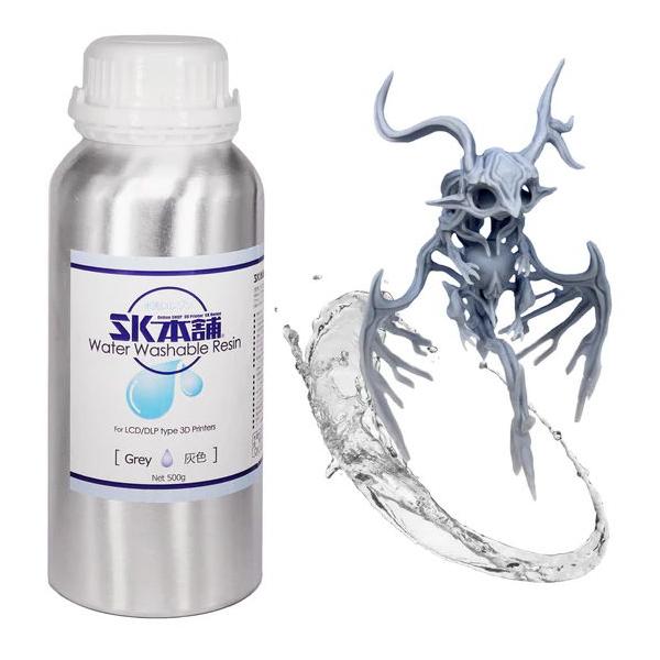 SK本舗 3Dプリンター用 SK 水洗いレジン500g(灰色) SK01W 返品種別B