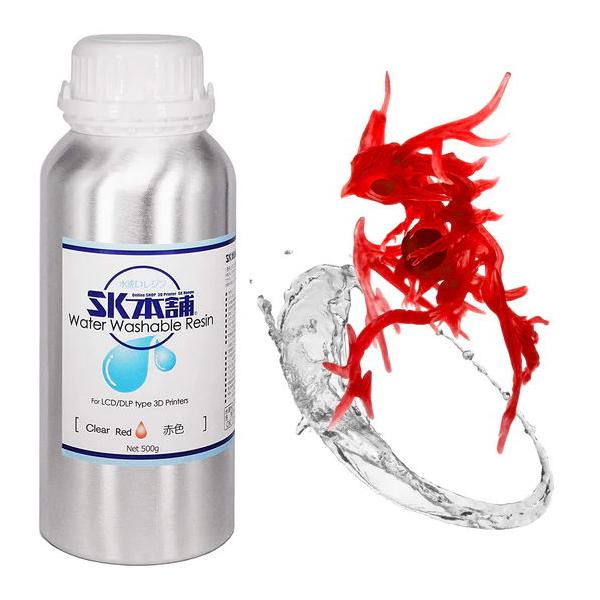 SK本舗 3Dプリンター用 SK 水洗いレジン500g(赤色) SK07W 返品種別B