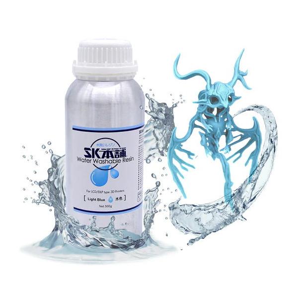 SK本舗 3Dプリンター用 SK 水洗いレジン500g(水色) SK11W 返品種別B