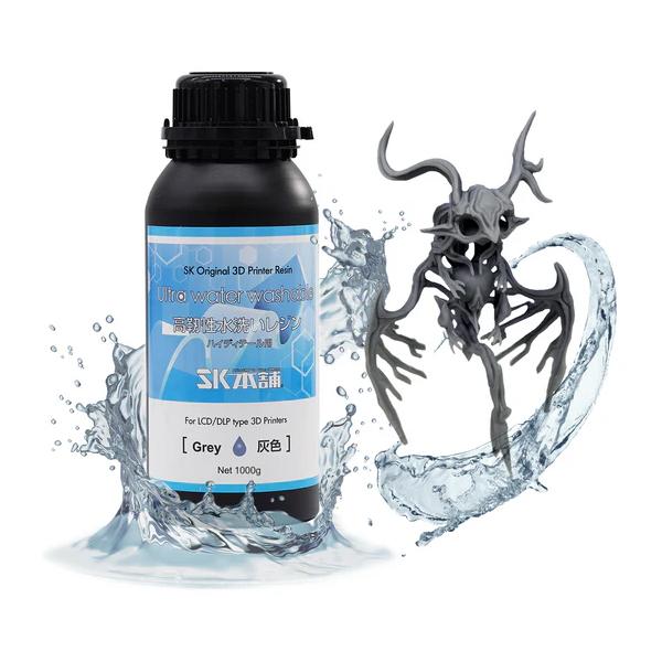 SK本舗 3Dプリンター用 SK 高靭性水洗いレジン 1000g(灰色) SK01UWL 返品種別B