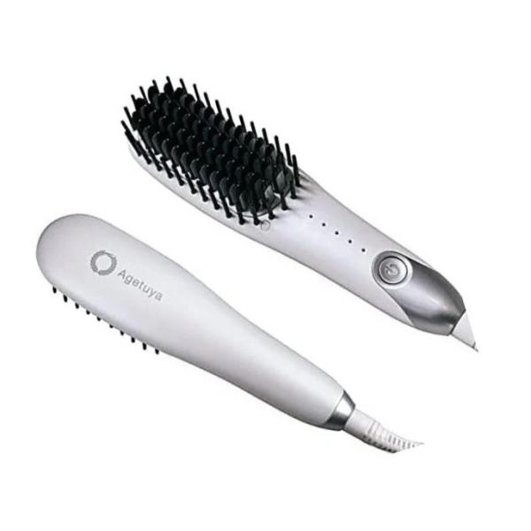 Agetuya（アゲツヤ） ヘアアイロン(ホワイト) ポータブルミニブラシヘ
