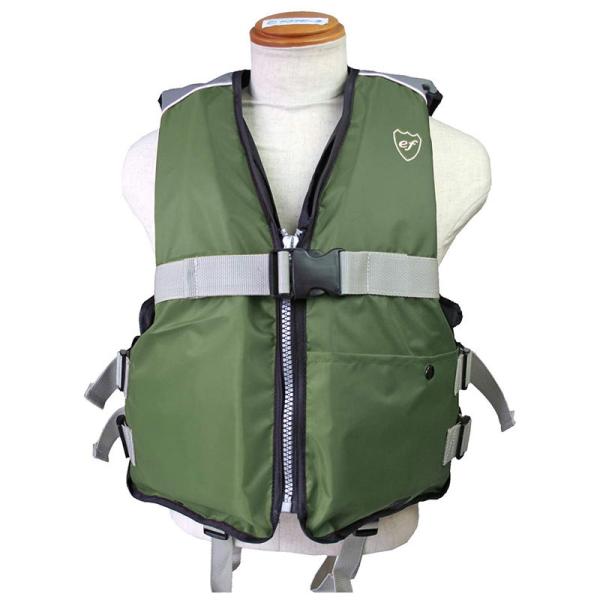 在庫状況：お取り寄せ/お届け：約2週間/※国土交通省認定品ではございません◆フロント左にポケット1個◆左胸内側にホイッスル付◆落水時抜け落ち防止の股ベルト付/[FV6127カキ]