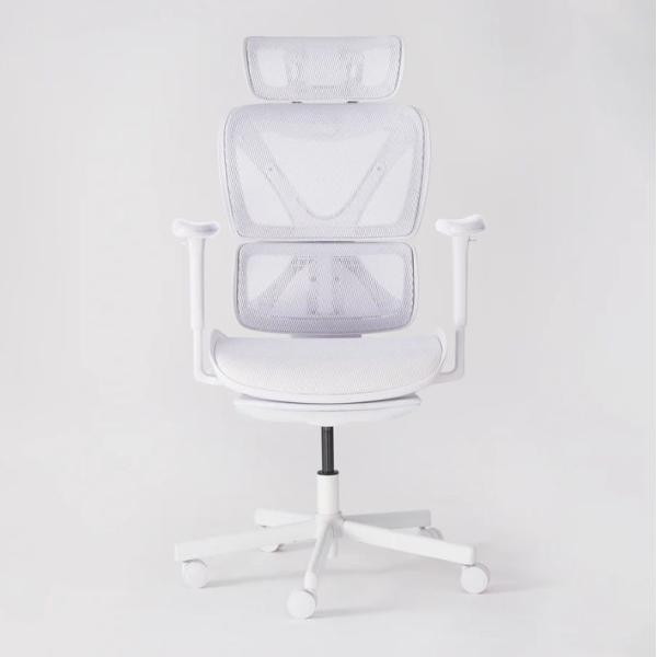 他サイト： COFO(コフォ) Chair Pro(ホワイト・サイズ：幅66×奥行68×高さ115〜126cm) COFO チェアプロ メッシュ フットレスト付き FCC-100W 返品種別Aの商品画像