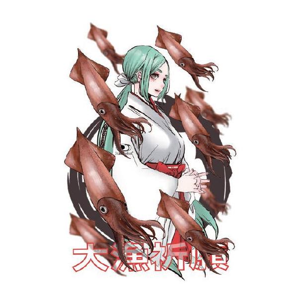 ジェイライクプロダクト フィッシュアートステッカー(大漁イカ) 返品種別A