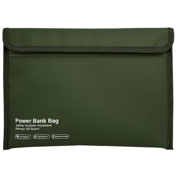 GOPPA(ゴッパ) (簡易包装版)難燃性ポーチ モバイルバッテリー用 燃えにくい 収納ケース ラージサイズ(グリーン) GP-FR21S/ GR-B 返品種別A