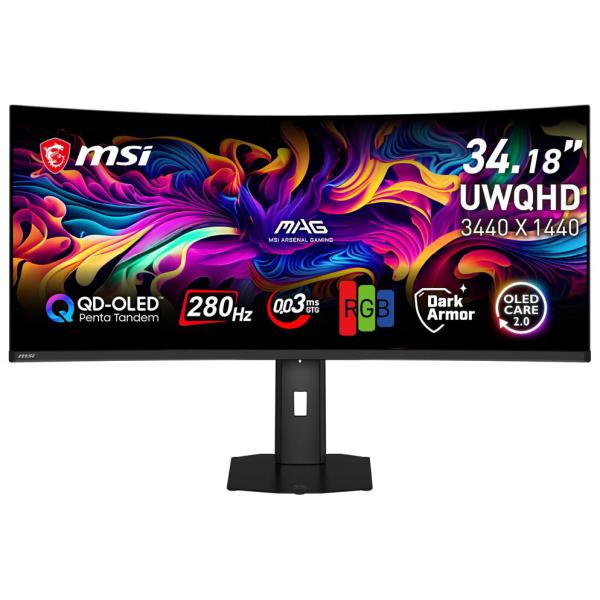 MSI ゲーミング液晶ディスプレイ(34.18型/ 曲面/ QD-OLED/ UWQHD 3440