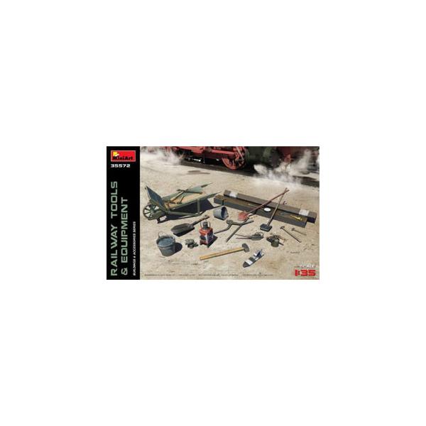 ミニアート (再生産)1/ 35 鉄道敷設用工具と装備品(枕木・スコップ・レンチ等)(MA35572)プラモデル 返品種別B