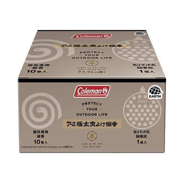 他サイト： アース極太虫よけ線香コールマン 10巻箱入 吊り下げ式線香皿付 アース製薬 返品種別Aの商品画像