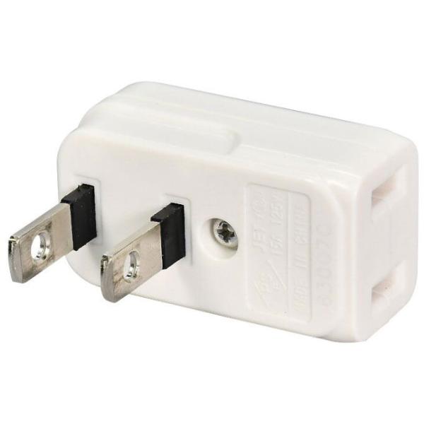 他サイト： ELPA 電源タップ スペースアダプタ 横型(1個口) A-371B(W) 返品種別Aの商品画像