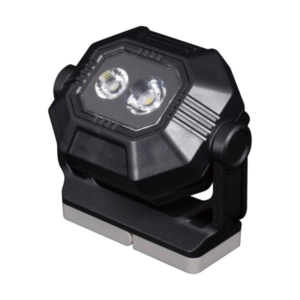 在庫状況：お取り寄せ/お届け：2〜3週間/※充電池の交換はできません。◆コンパクトサイズ しっかり明るいワークライト◆スポット＆ワイド2Way照射◆本体が360°回転、マグネット、フック付で照らしたい場所を自在に照らせる/[DOPPL07C]