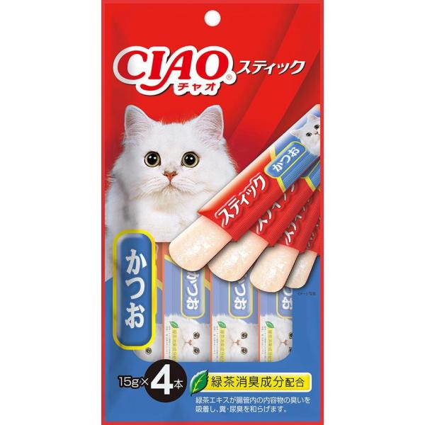 チャオ スティック かつお 15g×4本 いなばペットフード 返品種別B