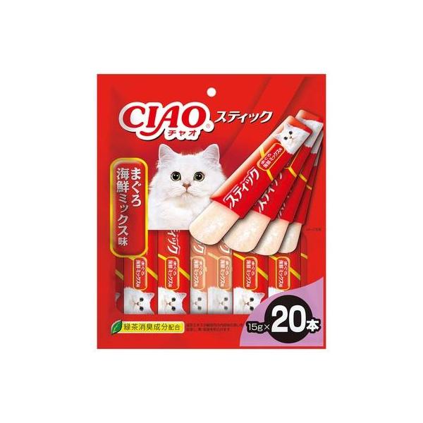 他サイト： CIAOスティック まぐろ海鮮ミックス味 15g×20本 いなばペットフード 返品種別Bの商品画像