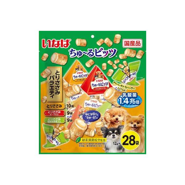 他サイト： ちゅ〜るビッツ 乳酸菌1.4兆個 とりささみバラエティ 12g×28袋 いなばペットフード 返品種別Bの商品画像