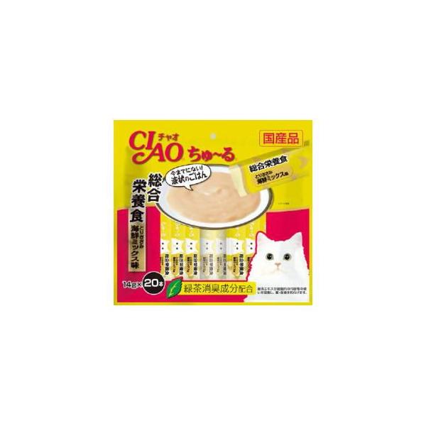 他サイト： チャオちゅ〜る 総合栄養食 とりささみ 海鮮ミックス味 14g×20本入り いなばペットフード チャオちゅーる 返品種別Bの商品画像