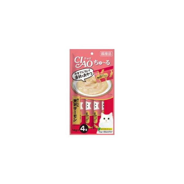CIAO ちゅ〜る まぐろ＆贅沢サーモン 14g×4本 いなばペットフード チャオちゅーる 返品種別B